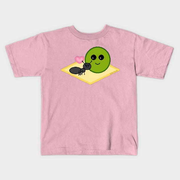 🟢 Rolly Finds A Friend 💚 Kids T-Shirt by Patchwork Bird